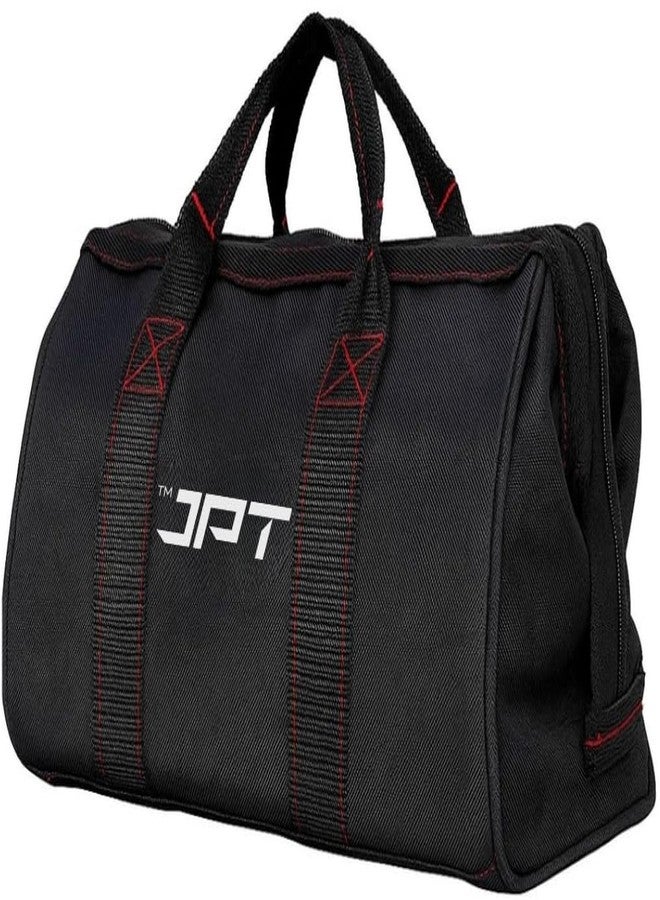 JPT حقيبة أدوات شديدة التحمل من JPT مقاس 13 بوصة، حقيبة تخزين أدوات واسعة الفتحة، حقيبة حمل أدوات كبيرة السعة للكهربائيين، منظم أدوات كهربائية - Image 1